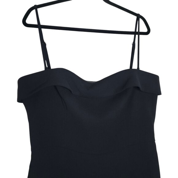Nadine Merabi Sabrina Black Sleeveless Wide Leg Belted Crepe Jumpsuit Size 2X/14 - Picture 6 of 16